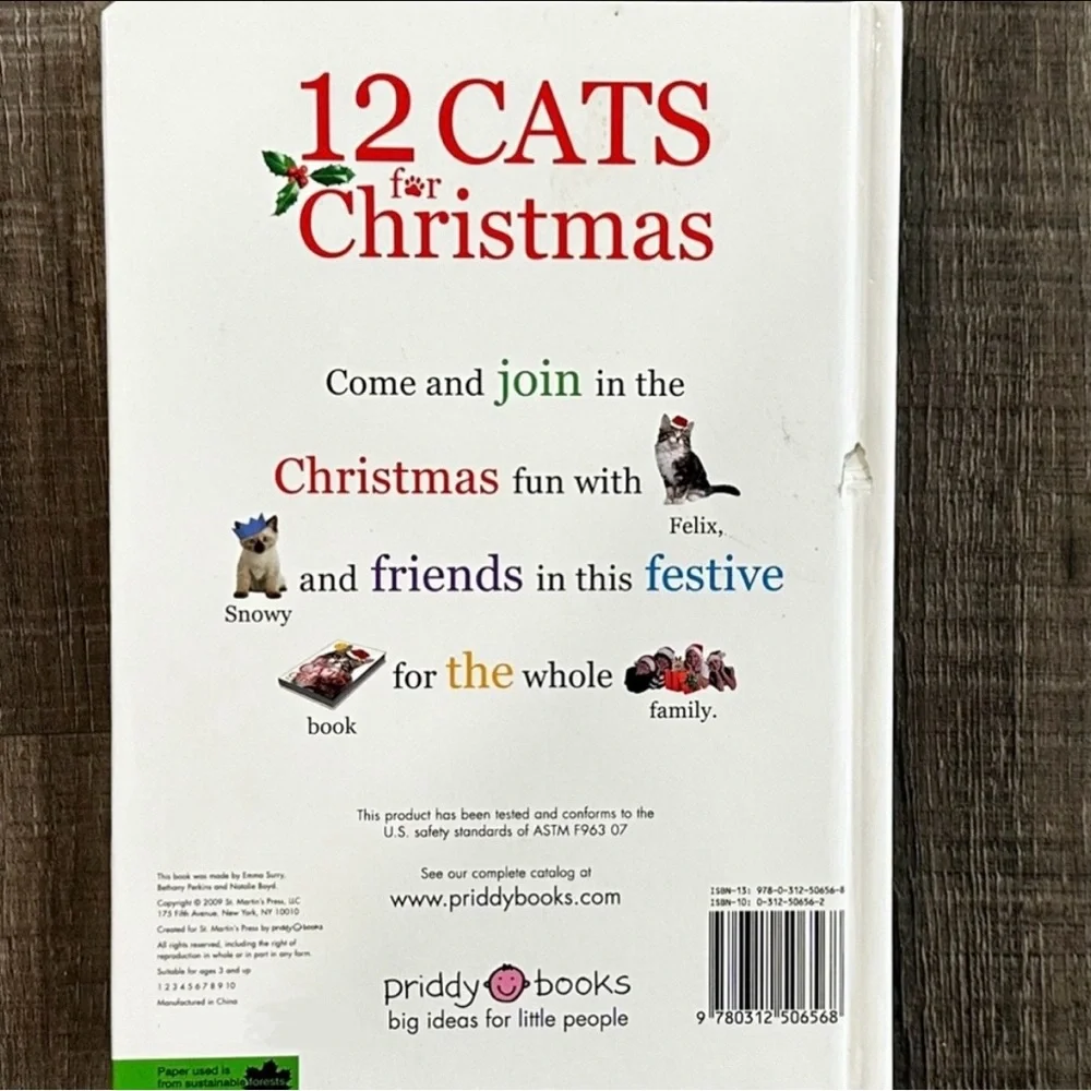 New “12 Cats For Christmas” Holiday Touch & Feel Baby & Children’s Board Book